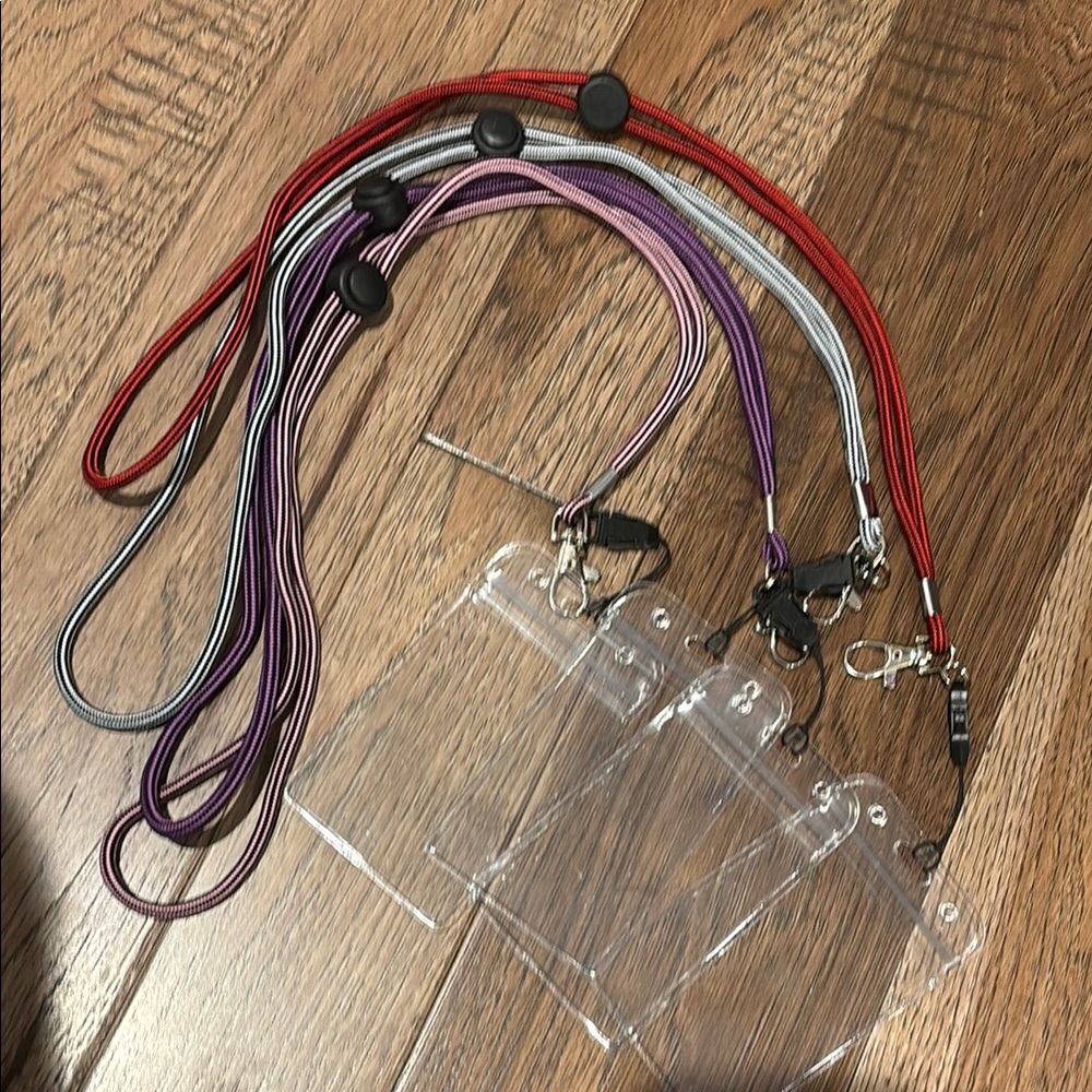 Colorful Lanyard Set with Clear ID Holders